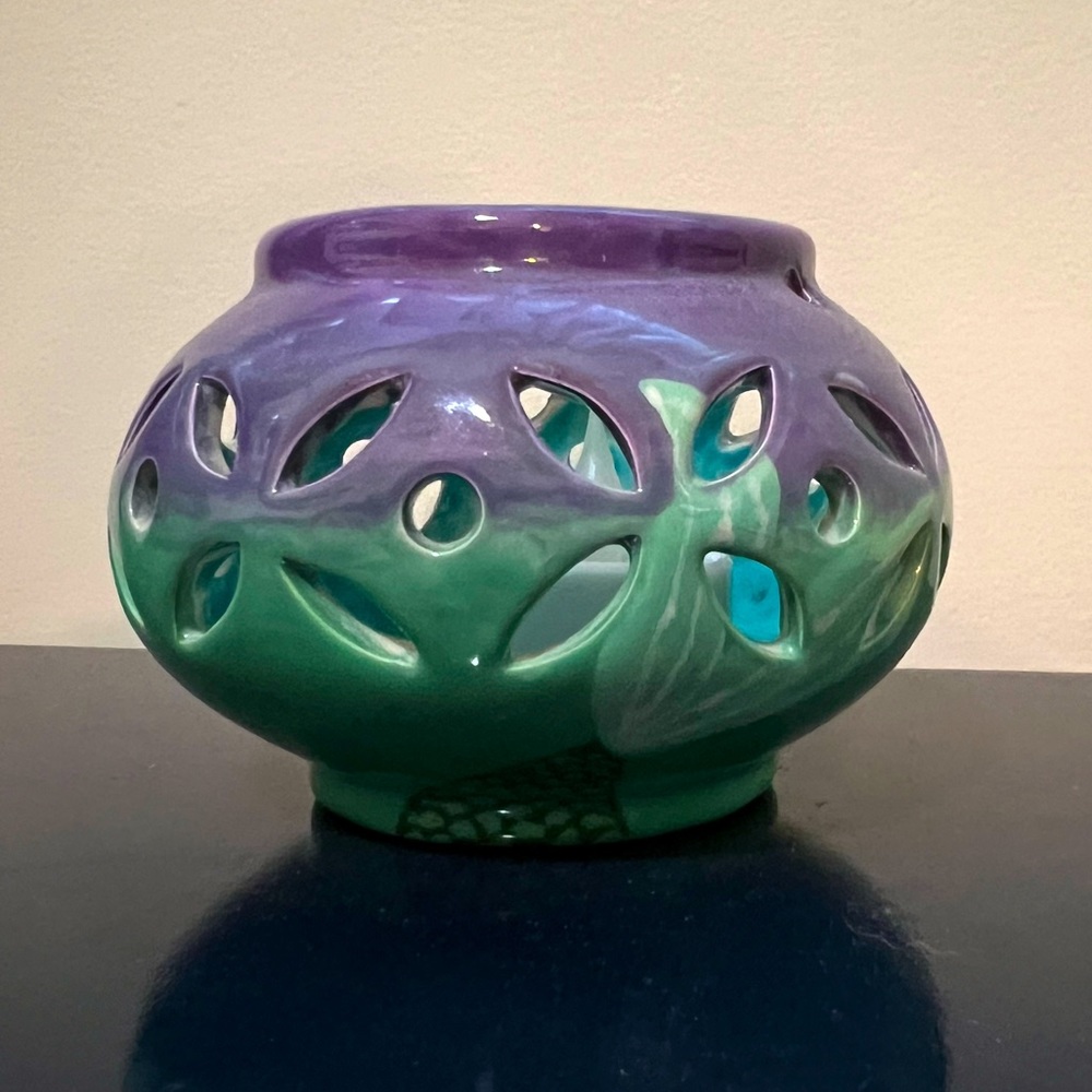 Hand Painted Lantern with color changing tea light. Mermaid theme